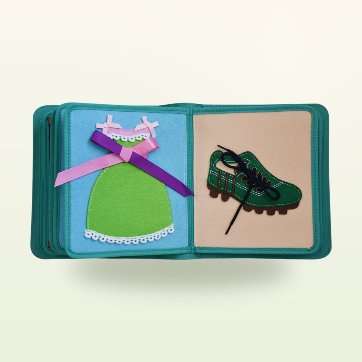 My First Book Kleiderschrank (grün) + Rucksack Set