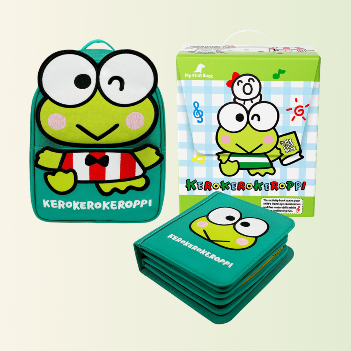 My First Book Keroppi + Backpack Set
