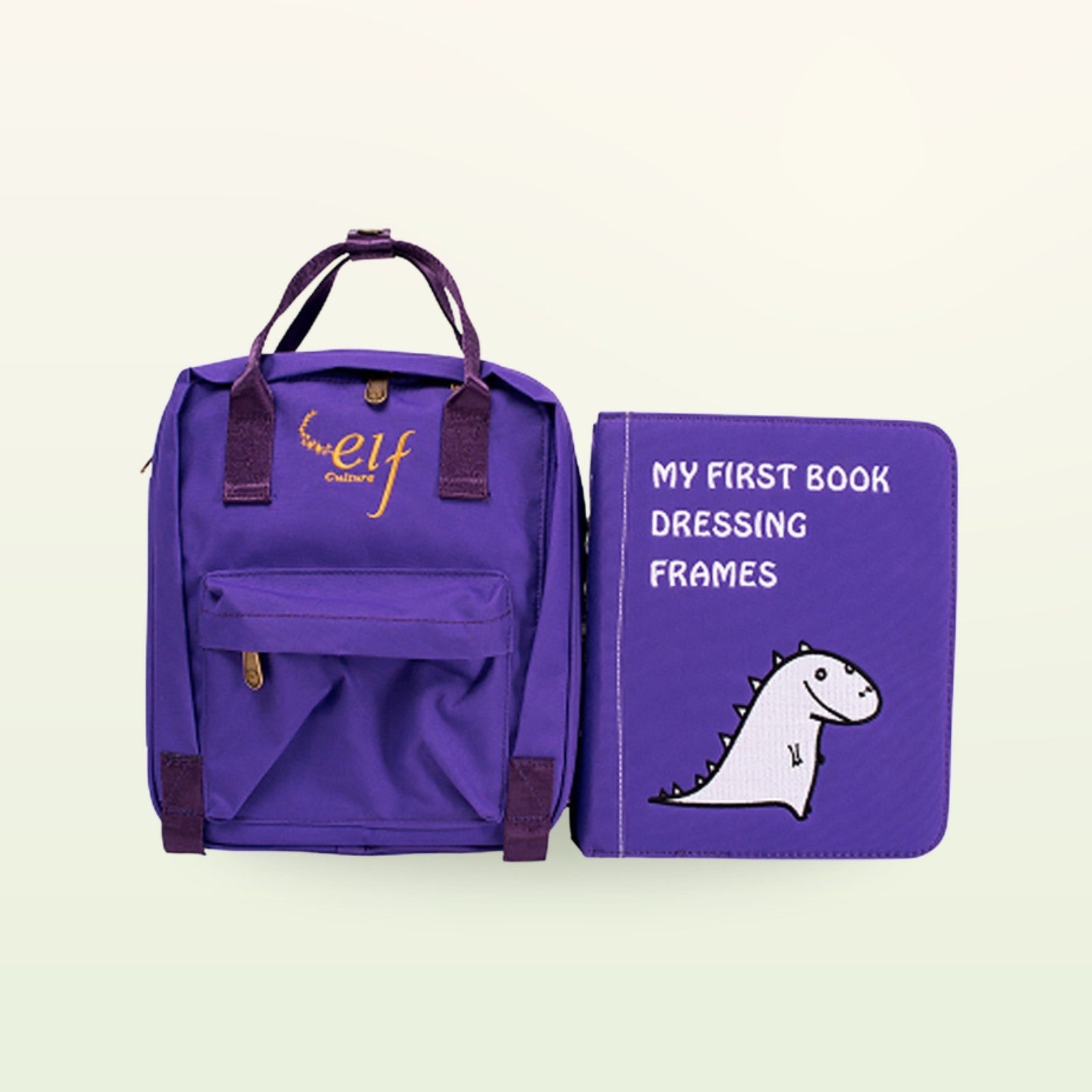 My First Book Kleiderschrank (lila) Quiet Book mit Rucksack Set