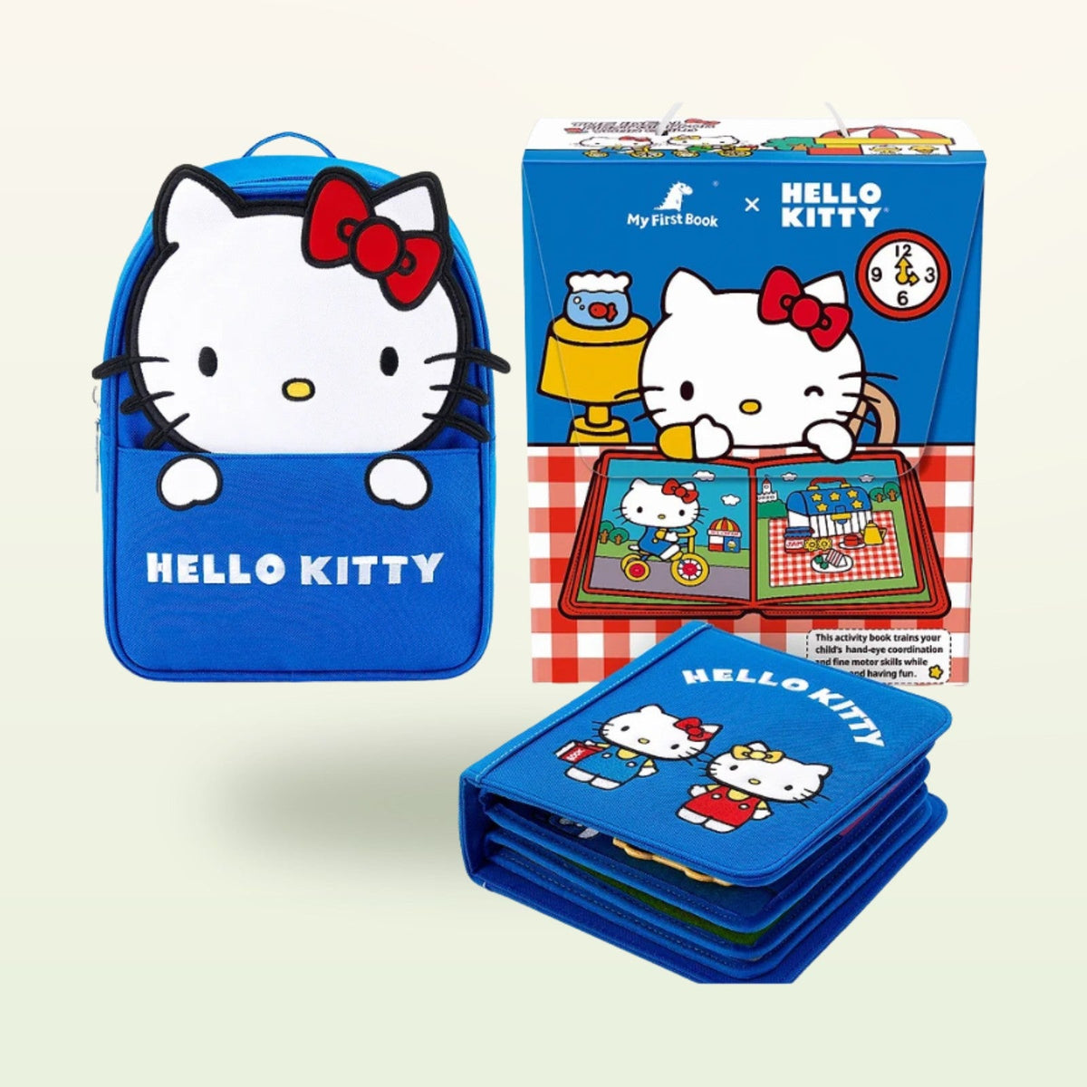 My First Book Hello Kitty (blau) + Rucksack Set