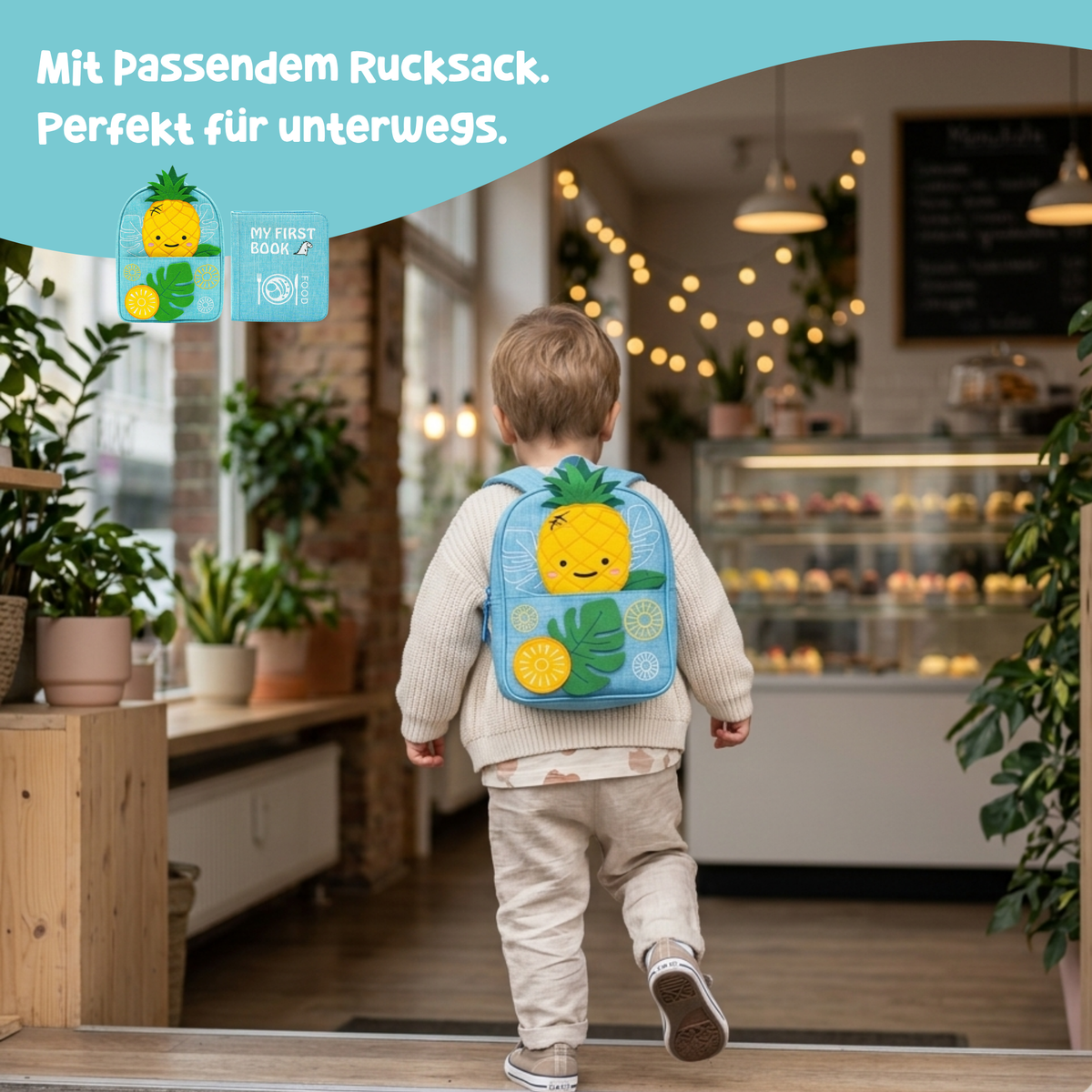 My First Book Kleine Feinschmecker (hellblau) + Rucksack Set